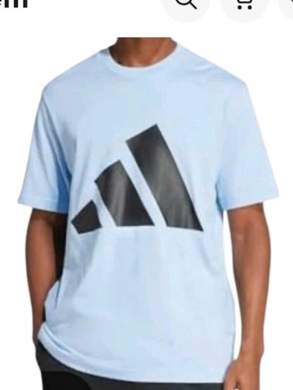 ADIDAS BOS Tee - Light Blue & Black Big Logo Size L NWT